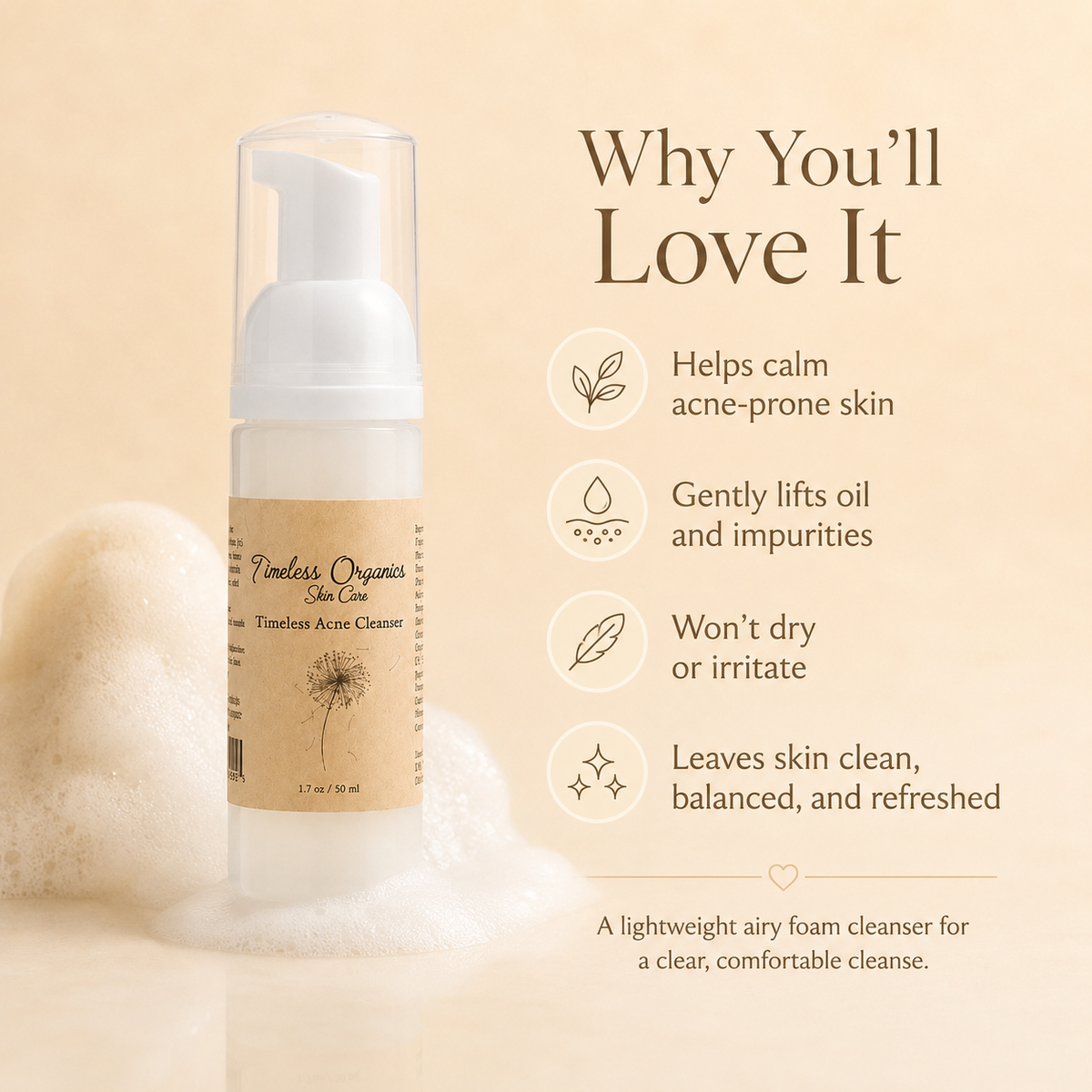 Foaming Acne Cleanser – Deep Pore Purifying Face Wash