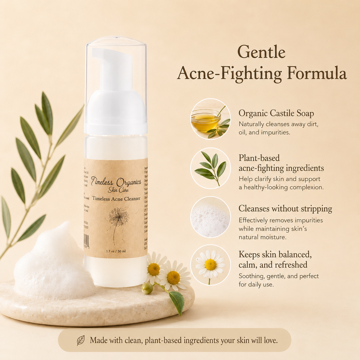 Foaming Acne Cleanser – Deep Pore Purifying Face Wash
