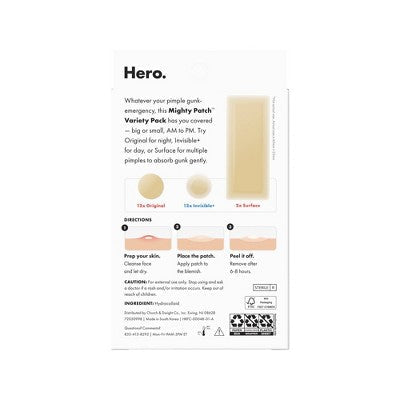 Hero Cosmetics Mighty Patch – Acne Pimple Patches 26ct