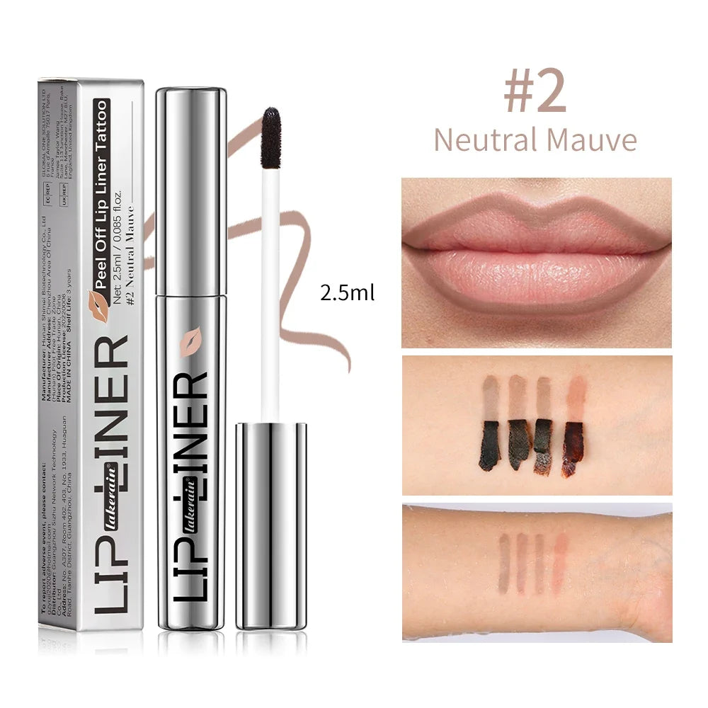 Peel-Off Lip Liner Pencil – Matte Waterproof Long-Wear Lip Stain